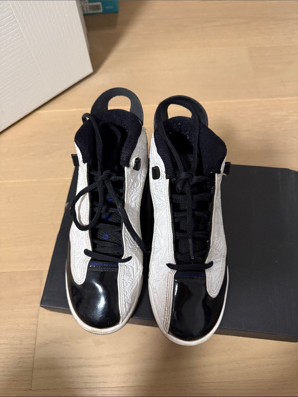 Jordan Kids Black and White High-Top Sneakers